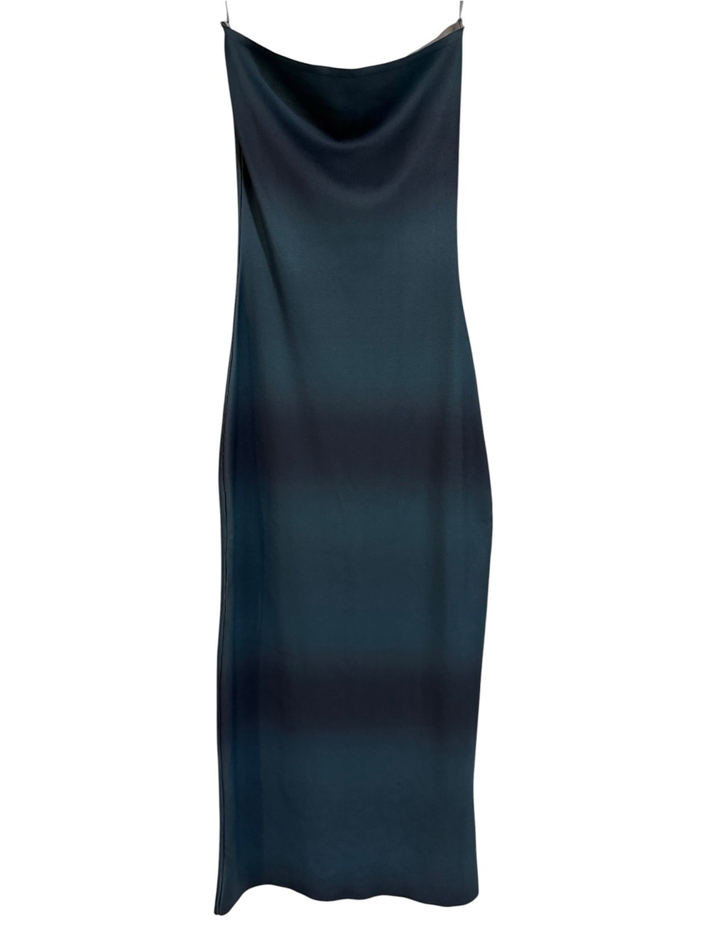 Zara Teal Ombre Strapless Maxi Dress